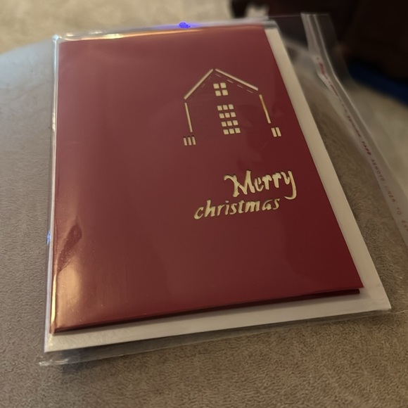 Sealed Merry Christmas Holiday Black Small 3D Card NEW - Picture 4 of 4